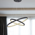 LED pendellampe Ralph 2-lys dimbar svart Ø51 cm forfra