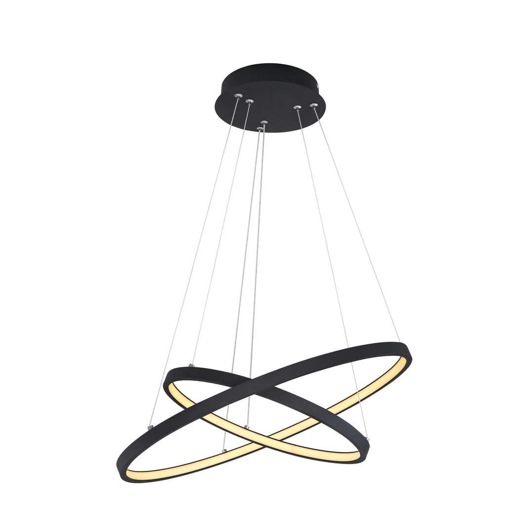 LED pendellampe Ralph 2-lys dimbar svart montert i rom