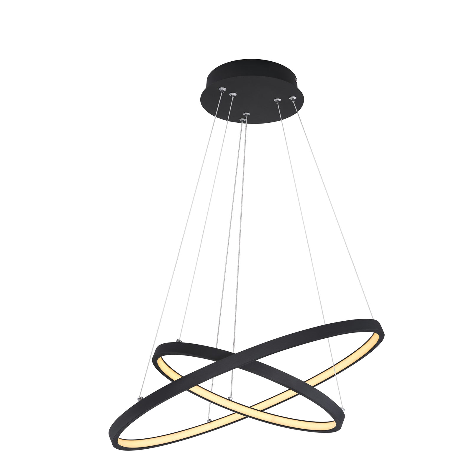 LED pendellampe Ralph 2-lys dimbar svart montert i rom
