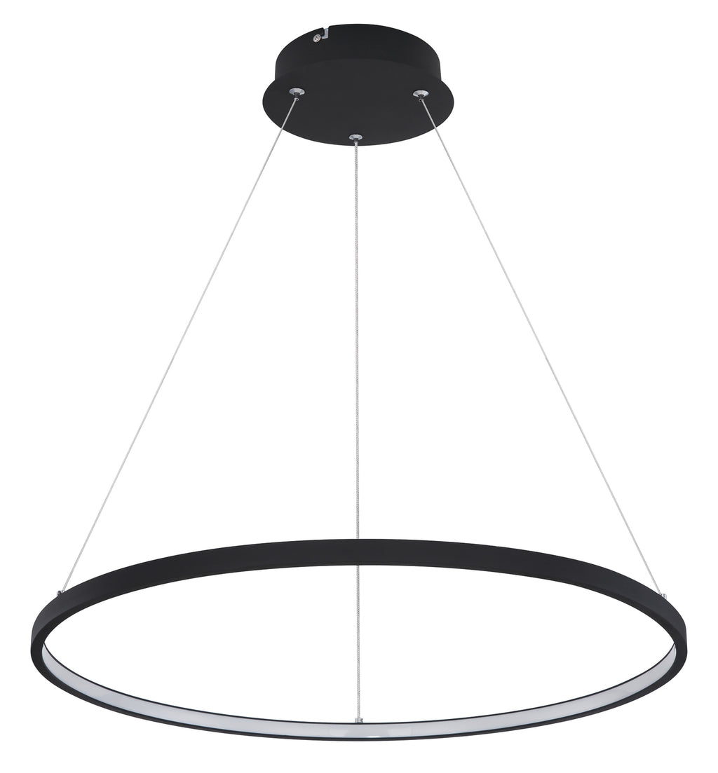 LED pendellampe Ralph rund svart jern Ø60 cm detalj