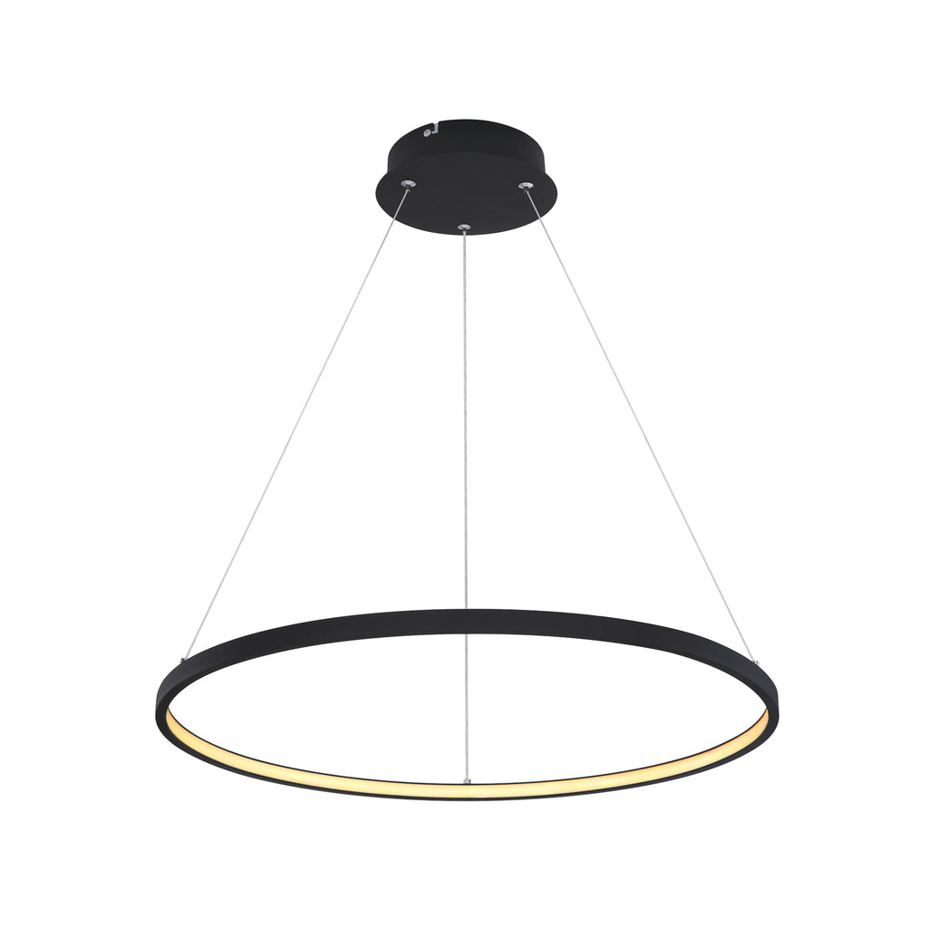 LED pendellampe Ralph rund svart jern Ø60 cm montert
