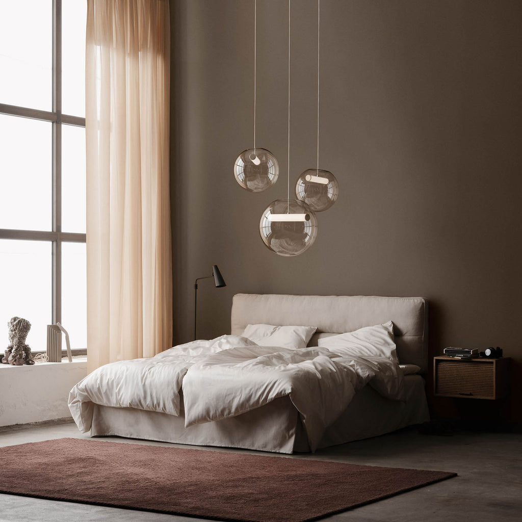LED pendellampe Reveal røykglass dimbar Ø45 cm oppheng