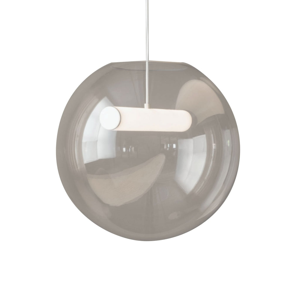 LED pendellampe Reveal røykglass dimbar Ø45 cm sideprofil