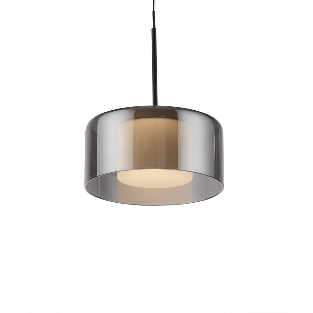 LED pendellampe Rika 3-lys røykglass dimbar 71 cm nærbilde av lampe