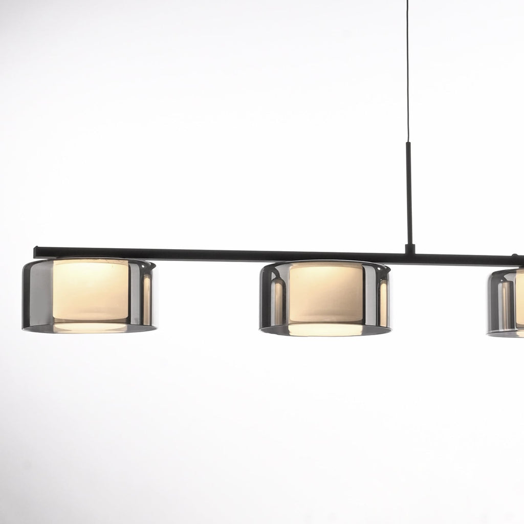 LED pendellampe Rika 5-lys røykglass dimbar 119 cm justerbar høyde