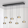 LED pendellampe Rika 7-lys røykglass dimbar 135 cm forfra