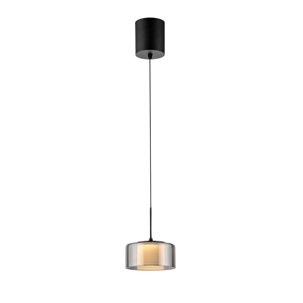LED pendellampe Rika røykglass dimbar Ø15 cm detalj