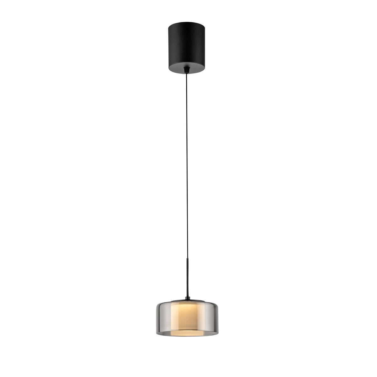 LED pendellampe Rika røykglass dimbar Ø15 cm detalj