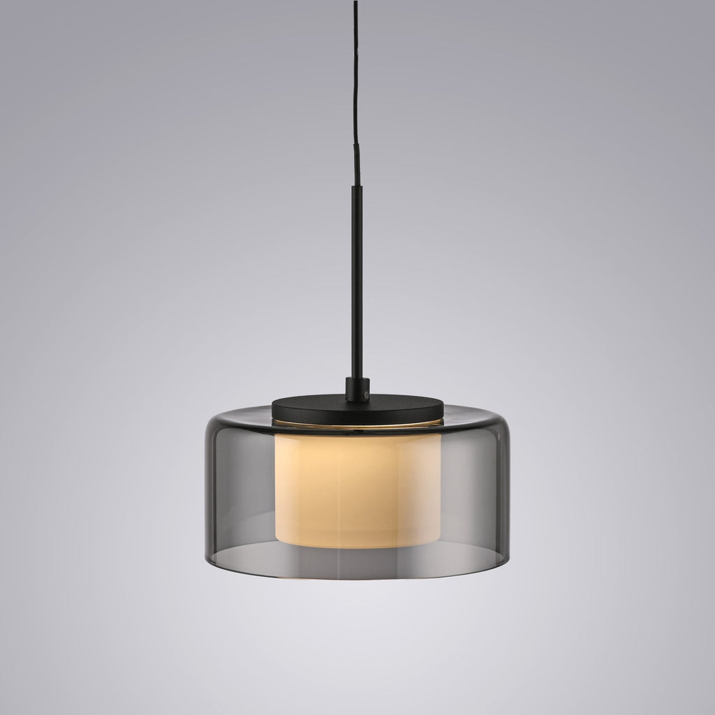LED pendellampe Rika røykglass dimbar Ø15 cm side