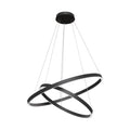 LED pendellampe Rim 2 ringer aluminium svart forfra