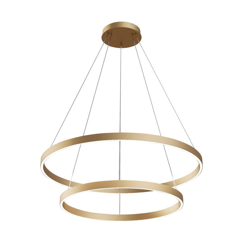 LED pendellampe Rim 2 ringer messing Ø80 cm 4000K justerbare ringer