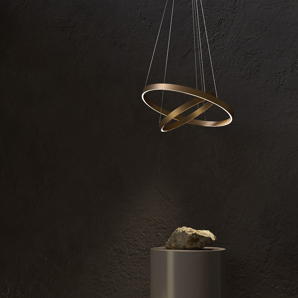 LED pendellampe Rim 2 ringer messing Ø80 cm 4000K bakside