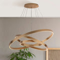 LED pendellampe Rim 3-lys messingfarget Ø80 cm front