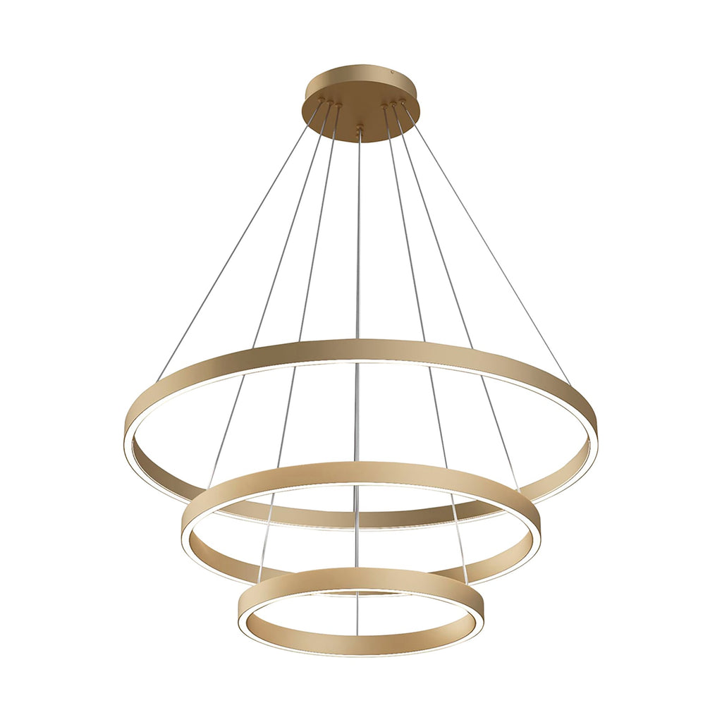 LED pendellampe Rim 3 ringer justerbar messing Ø80 cm bakside