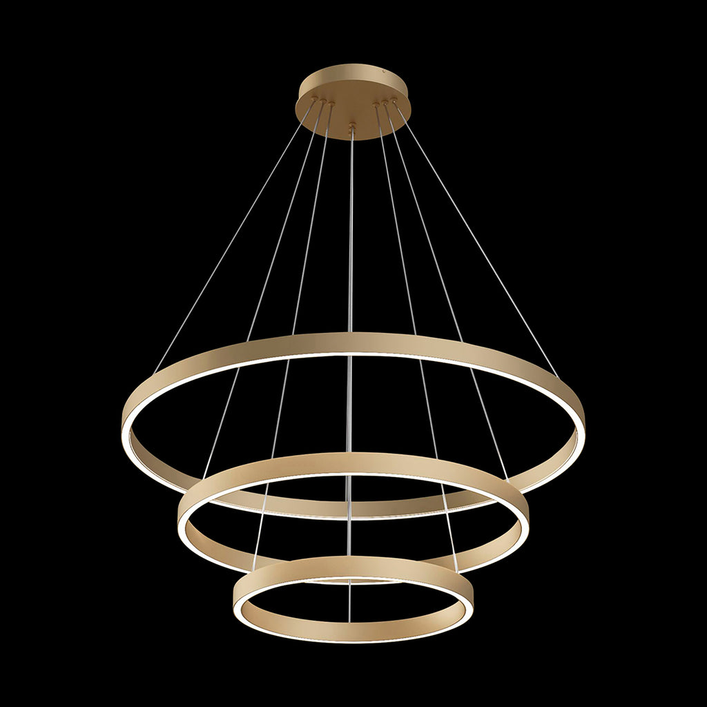 LED pendellampe Rim 3 ringer justerbar messing Ø80 cm vinkelbilde