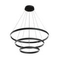 LED pendellampe Rim 3 ringer justerbar svart forfra