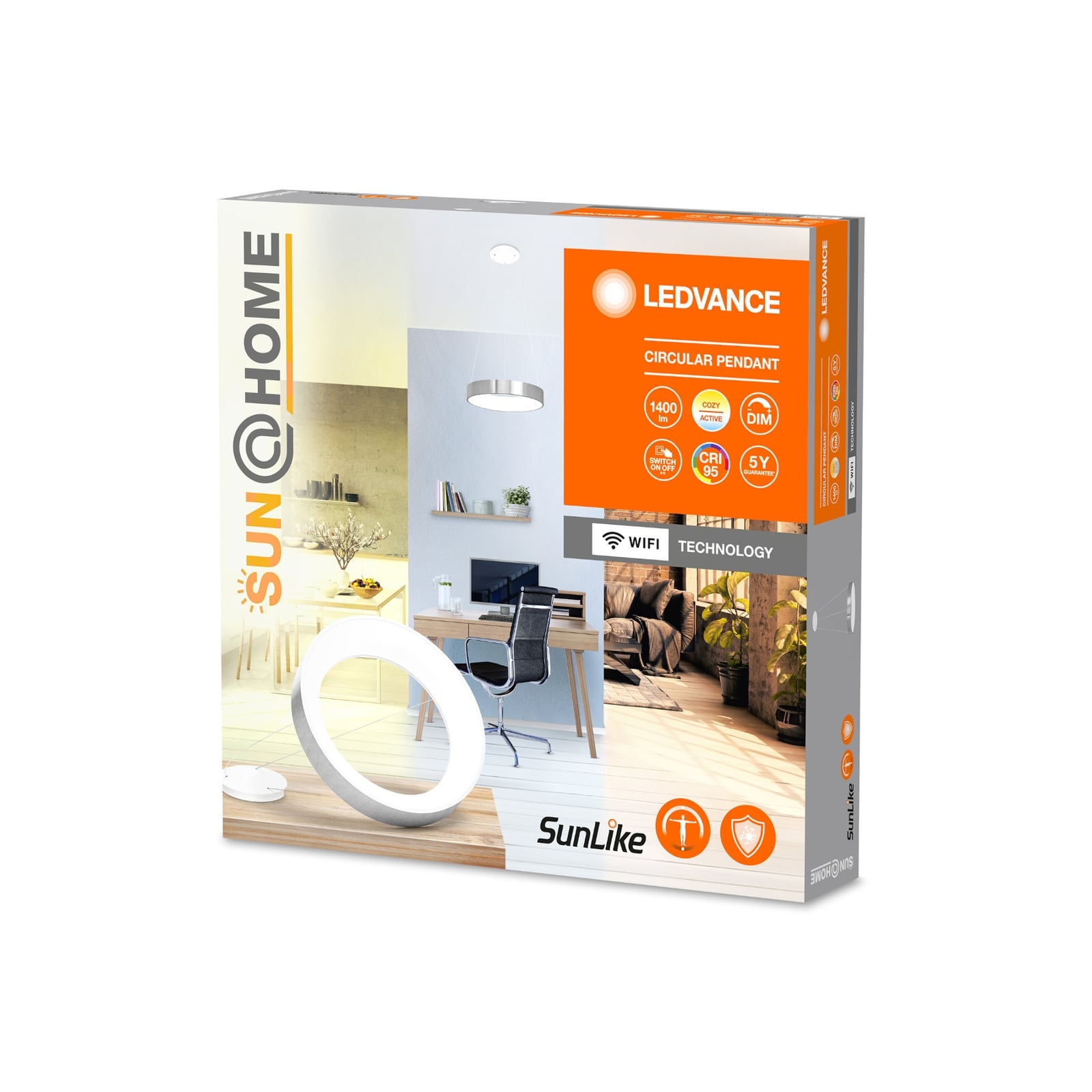 LED pendellampe ring aluminium dimbar Ø45 cm CCT WiFi - LEDVANCE SMART+ appkontroll eksempel