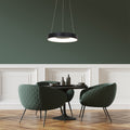 LED pendellampe Ringlede ringformet svart Ø48 cm forfra