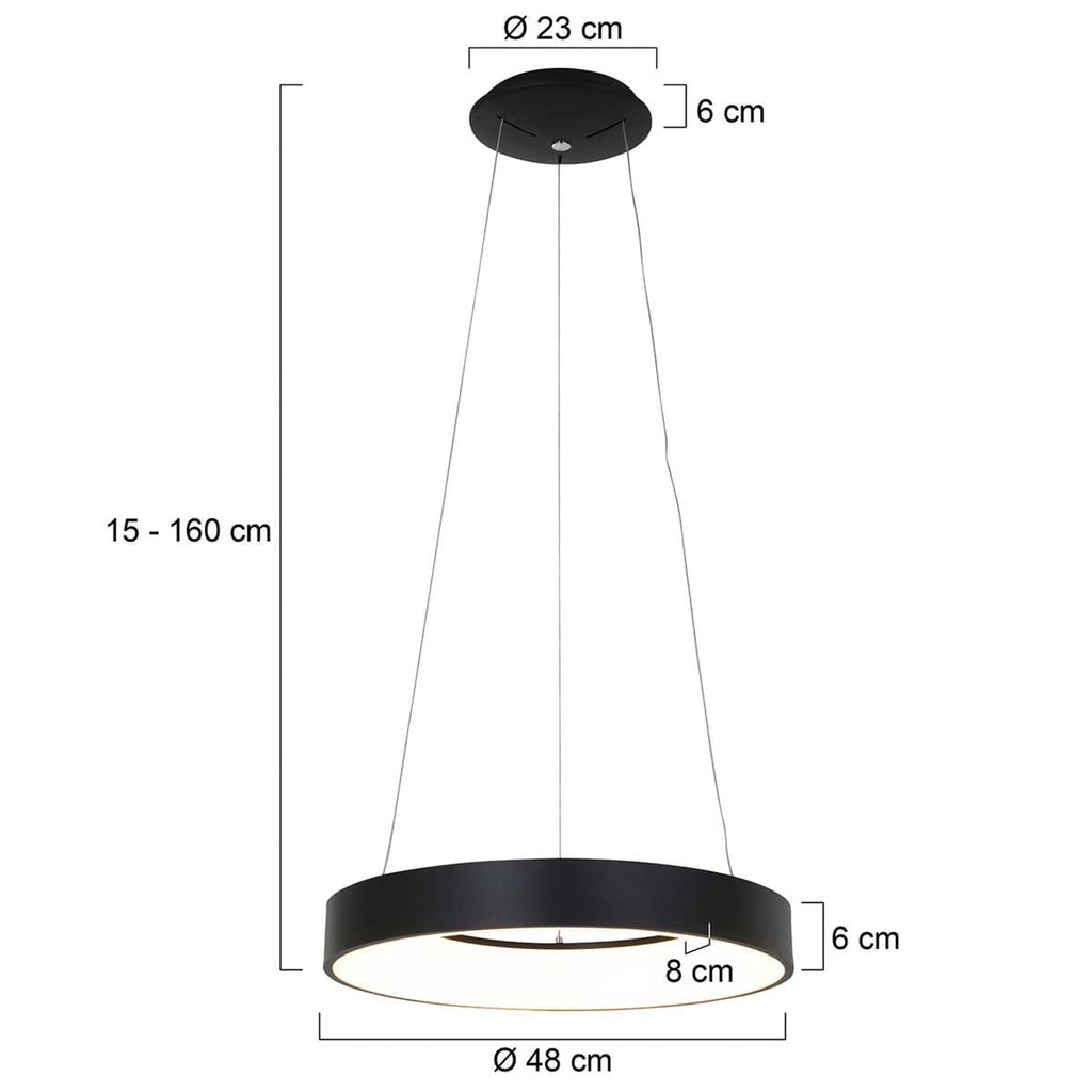 LED pendellampe Ringlede montert i tak