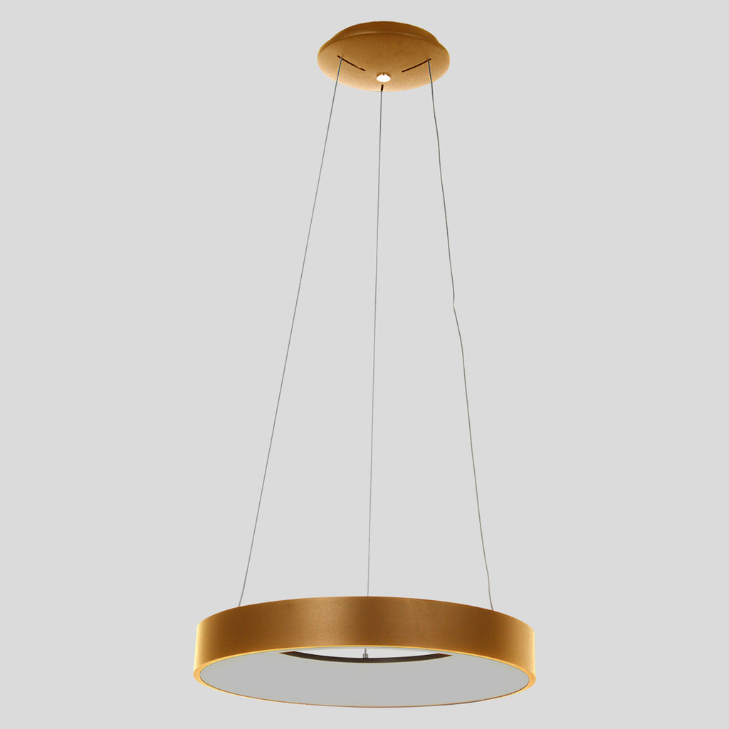LED pendellampe Ringlede ringformet dimbar gull Ø48 cm 40W detalj