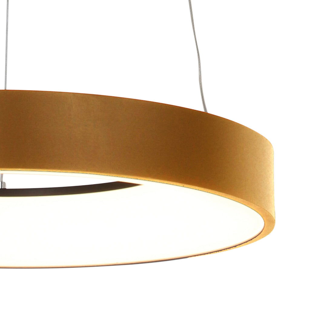 LED pendellampe Ringlede ringformet dimbar gull Ø48 cm 40W montert