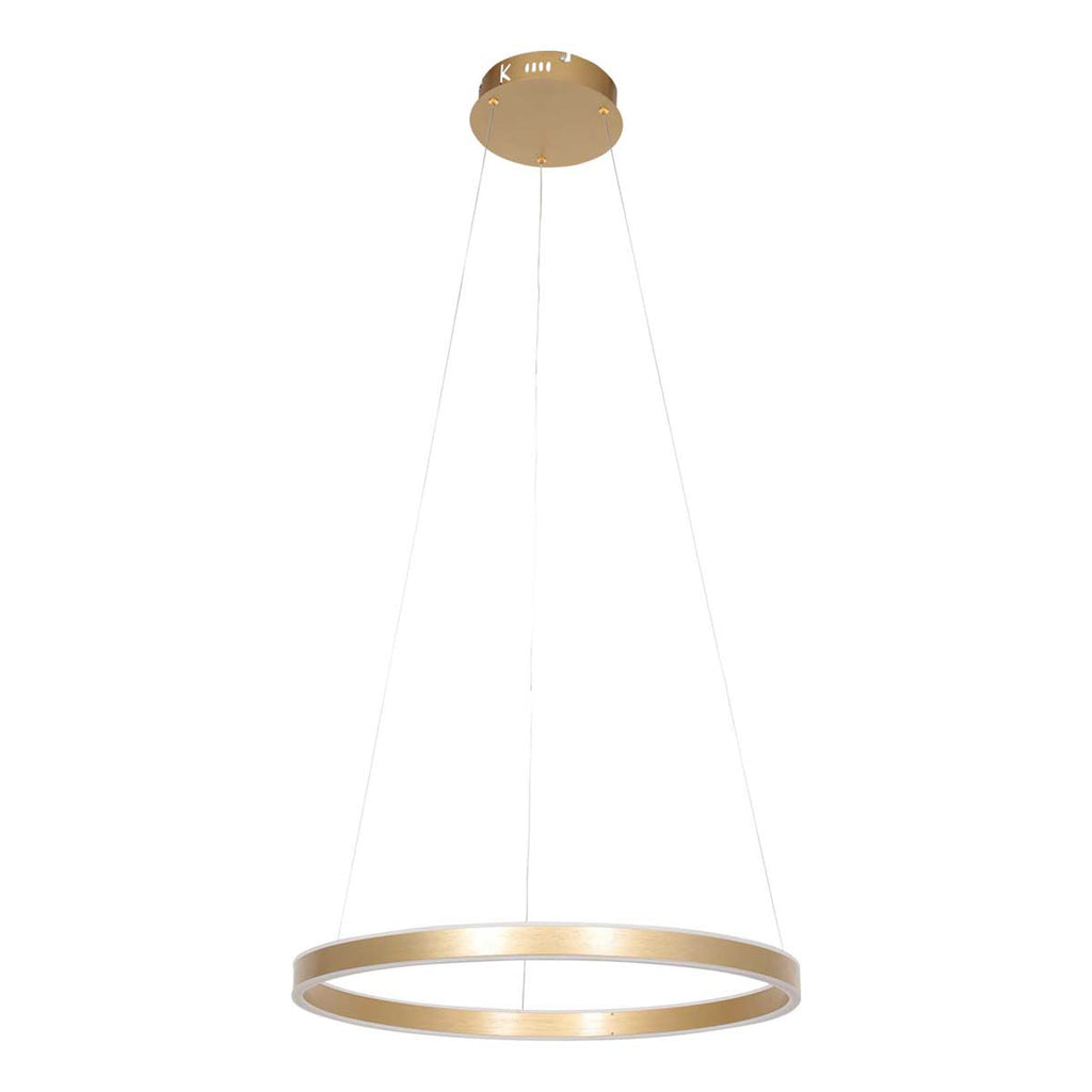 LED pendellampe Ringlux opp/ned gull Ø60 cm dimbar forfra
