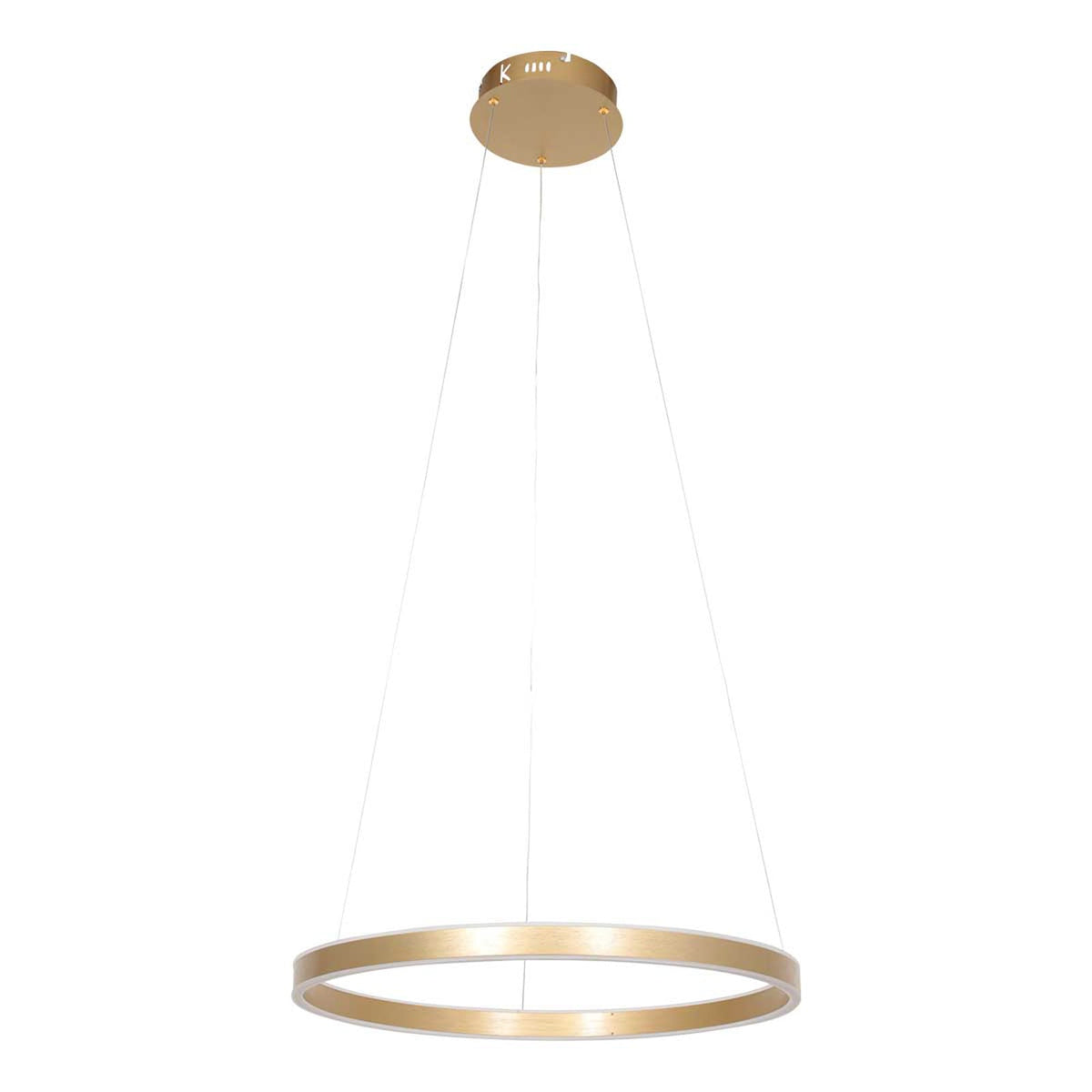 LED pendellampe Ringlux opp/ned gull Ø60 cm dimbar forfra