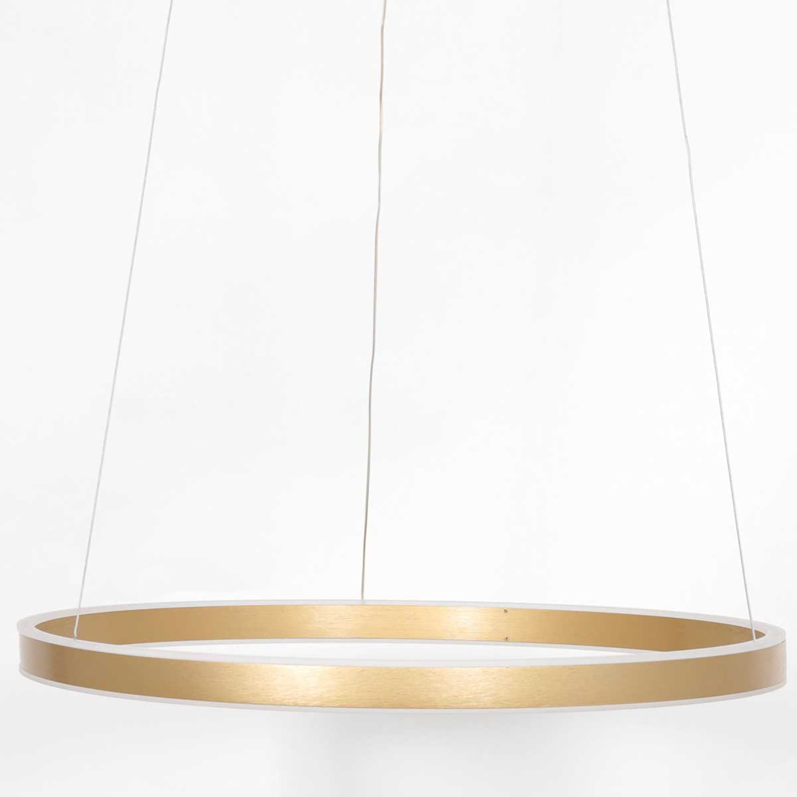 LED pendellampe Ringlux opp/ned gull Ø60 cm dimbar bakside