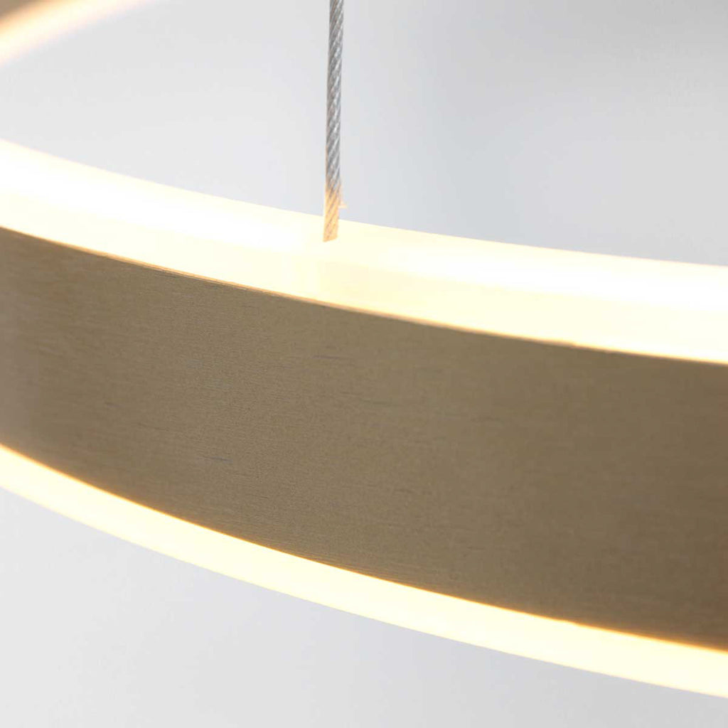LED pendellampe Ringlux opp/ned gull Ø60 cm dimbar montert