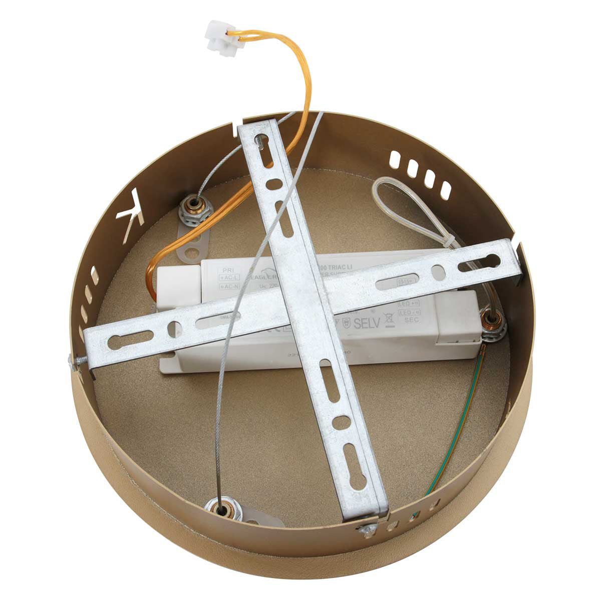 LED pendellampe Ringlux opp/ned gull Ø60 cm dimbar oppheng