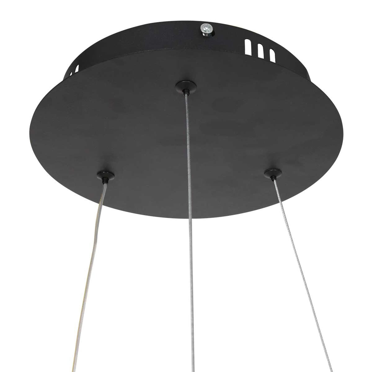 LED pendellampe Ringlux opp og ned dimbar svart Ø60 cm 42W detalj