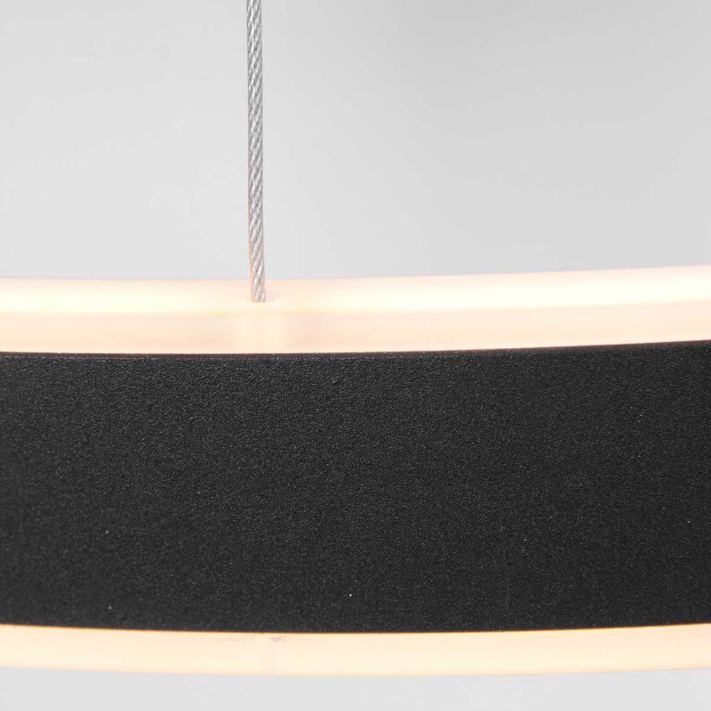 LED pendellampe Ringlux opp og ned dimbar svart Ø60 cm 42W montert