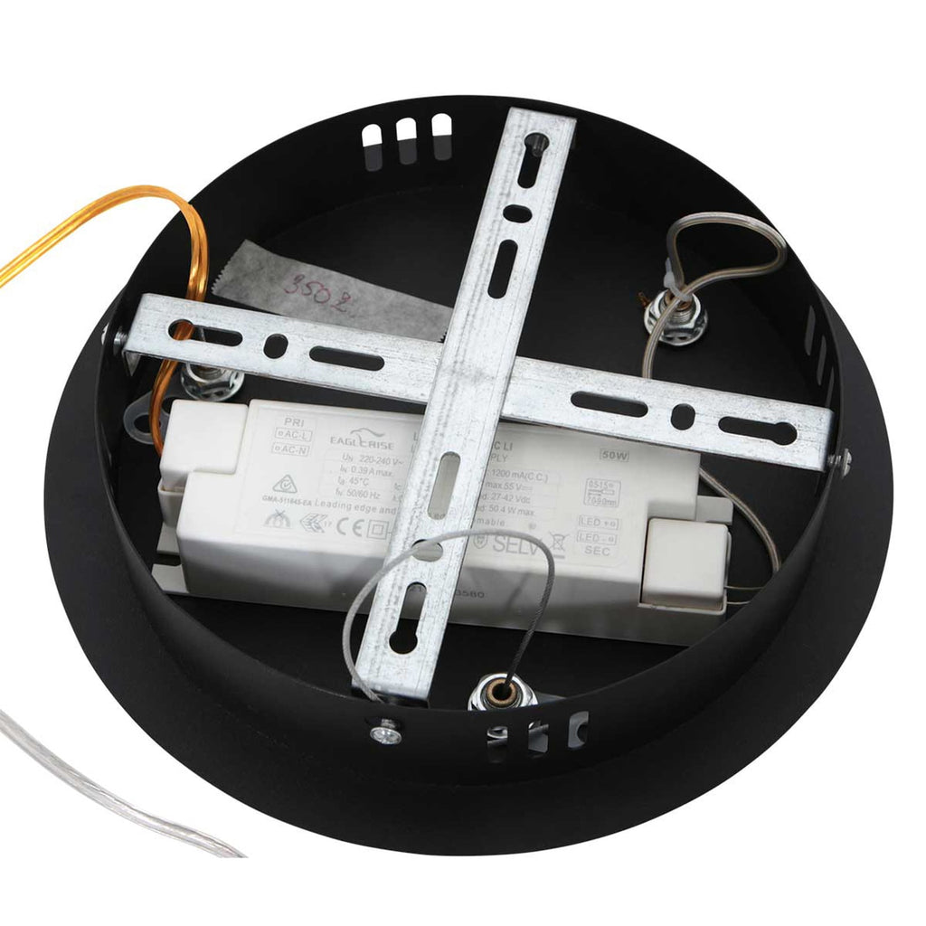 LED pendellampe Ringlux opp og ned dimbar svart Ø60 cm 42W lyseffekt