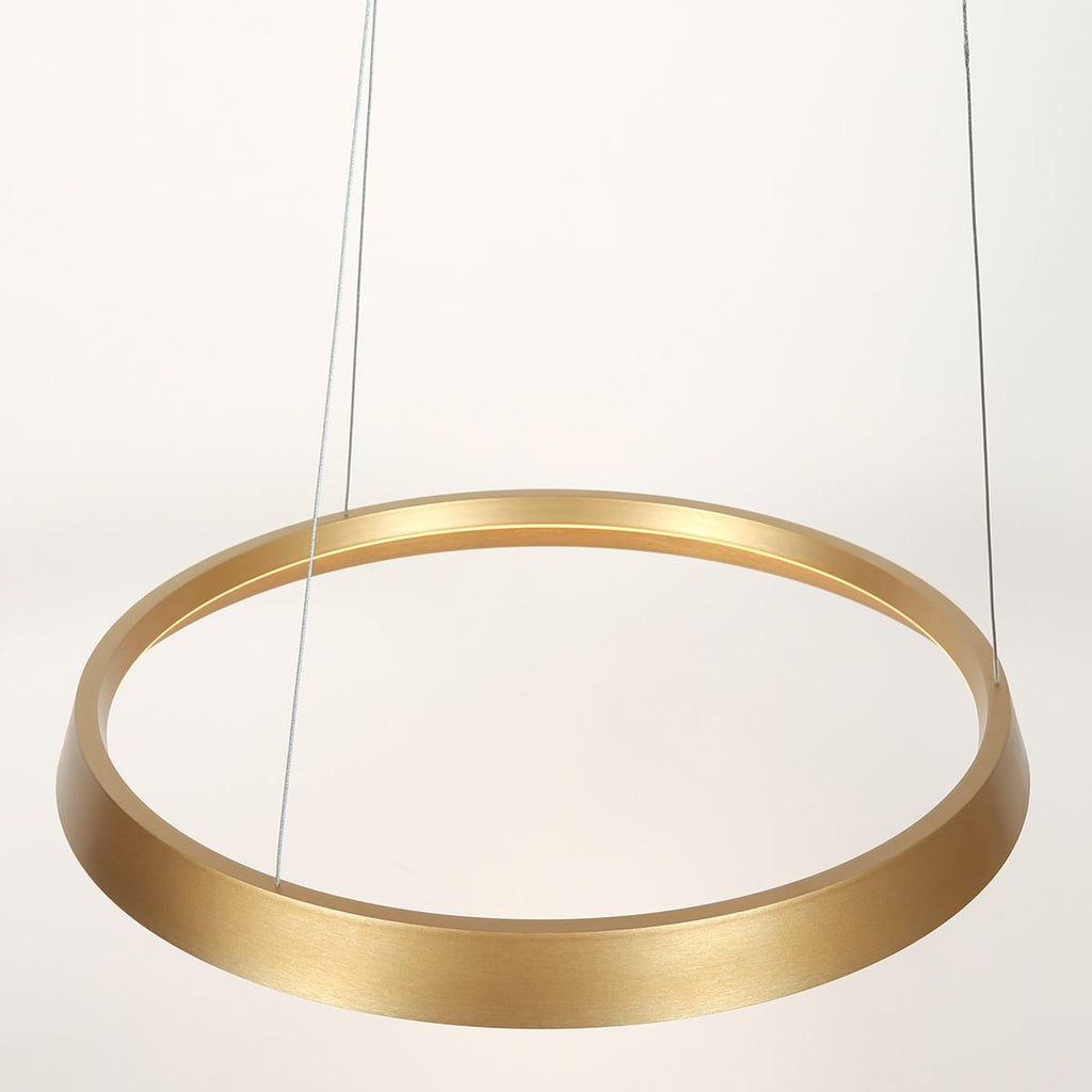 LED pendellampe Ringlux ring dimbar gullfarget Ø60 cm montert i rom