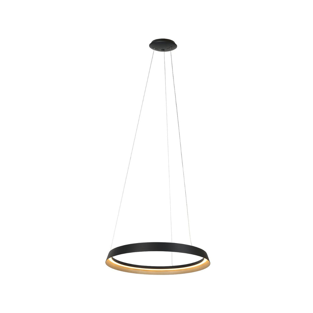 LED pendellampe Ringlux svart metall forfra