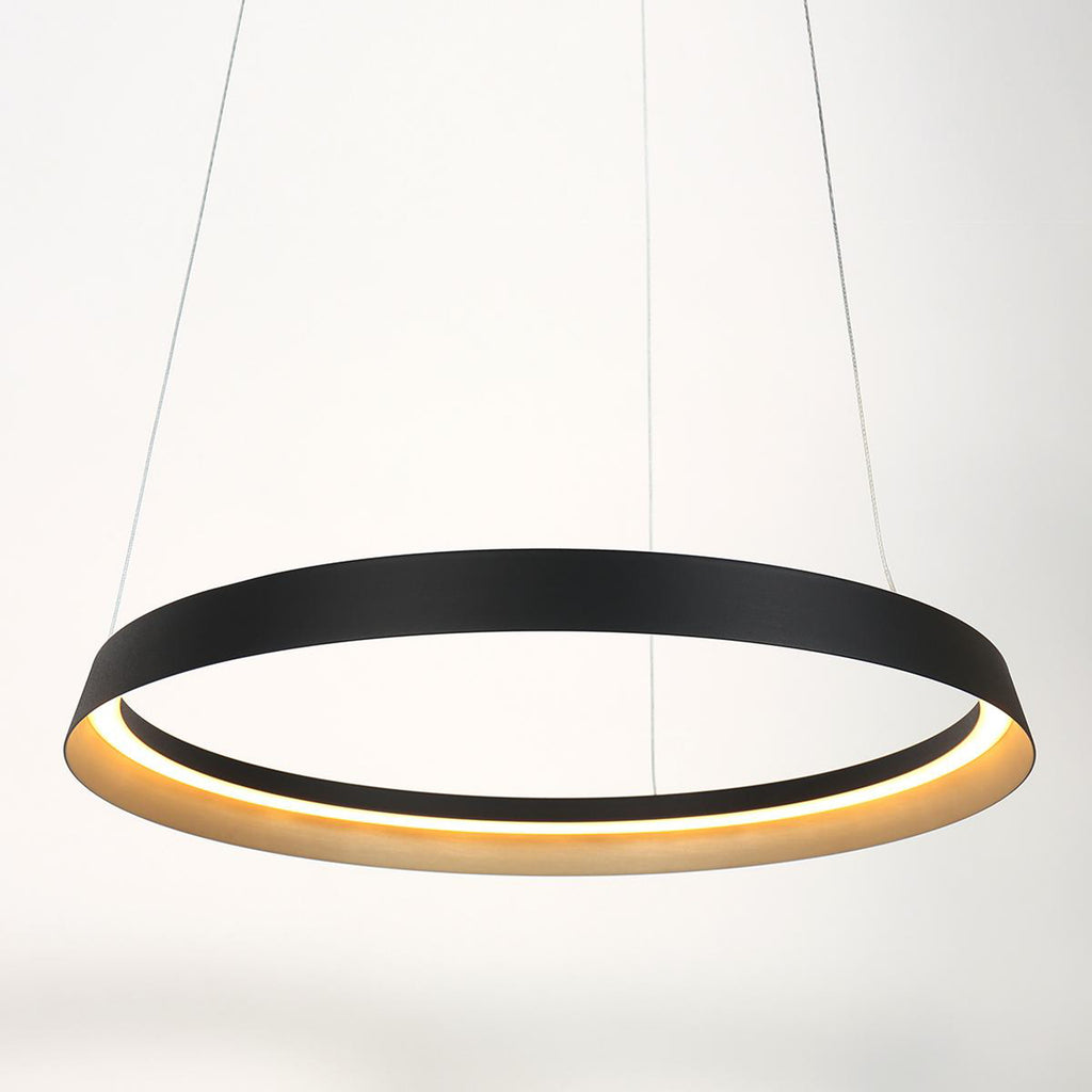 LED pendellampe Ringlux svart metall detalj