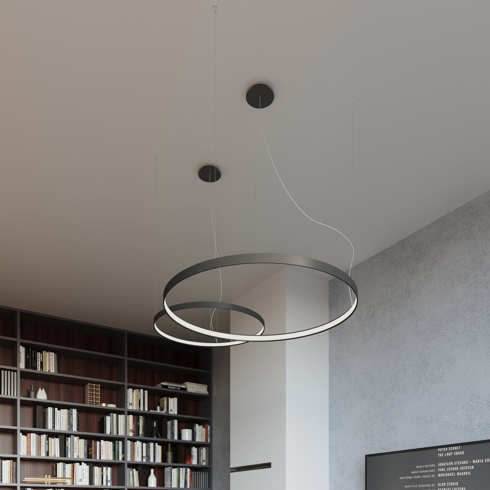 Detalj av LED pendellampe Rio 110 Ø110 cm 70W 4000K svart
