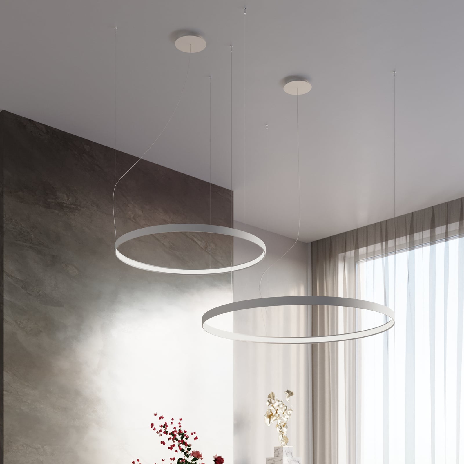 LED pendellampe Rio 78 hvit aluminium bakside