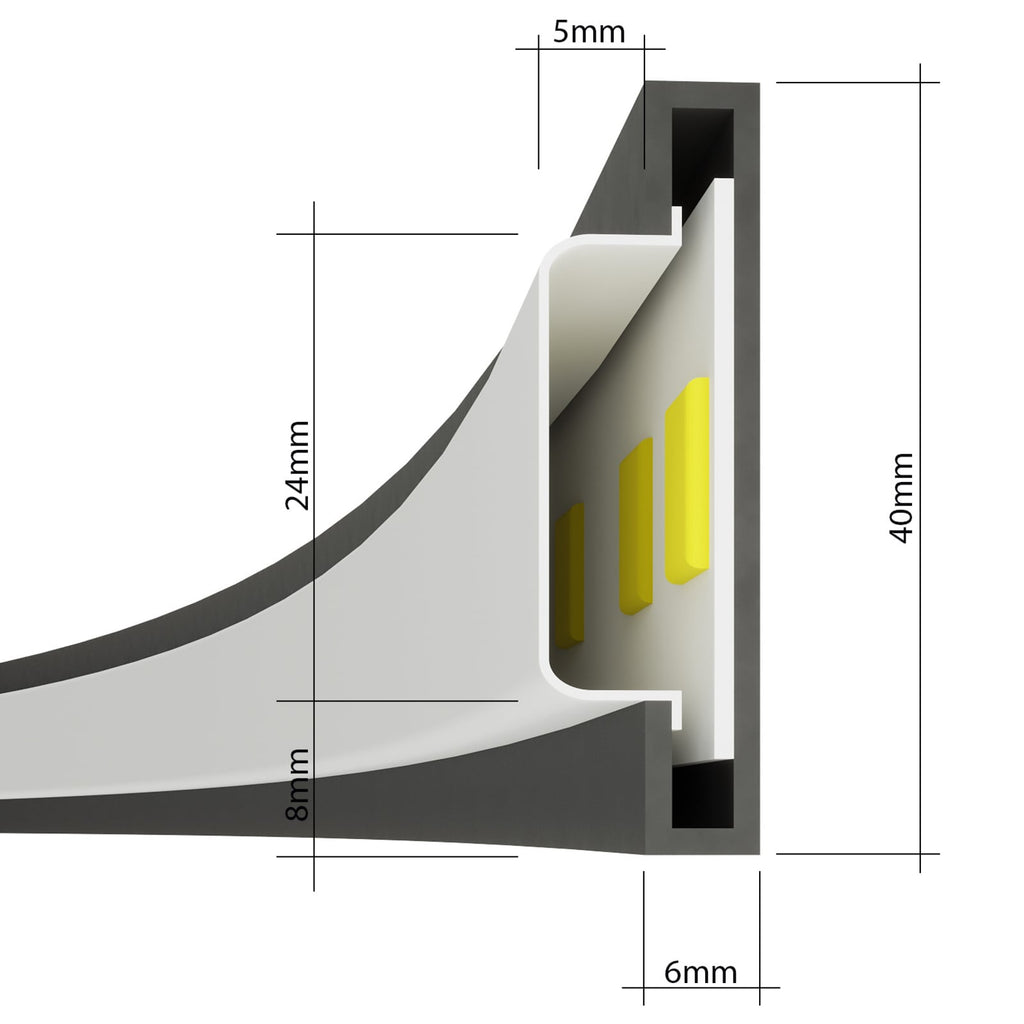 LED pendellampe Rio 78 hvit aluminium detalj av lyskilde