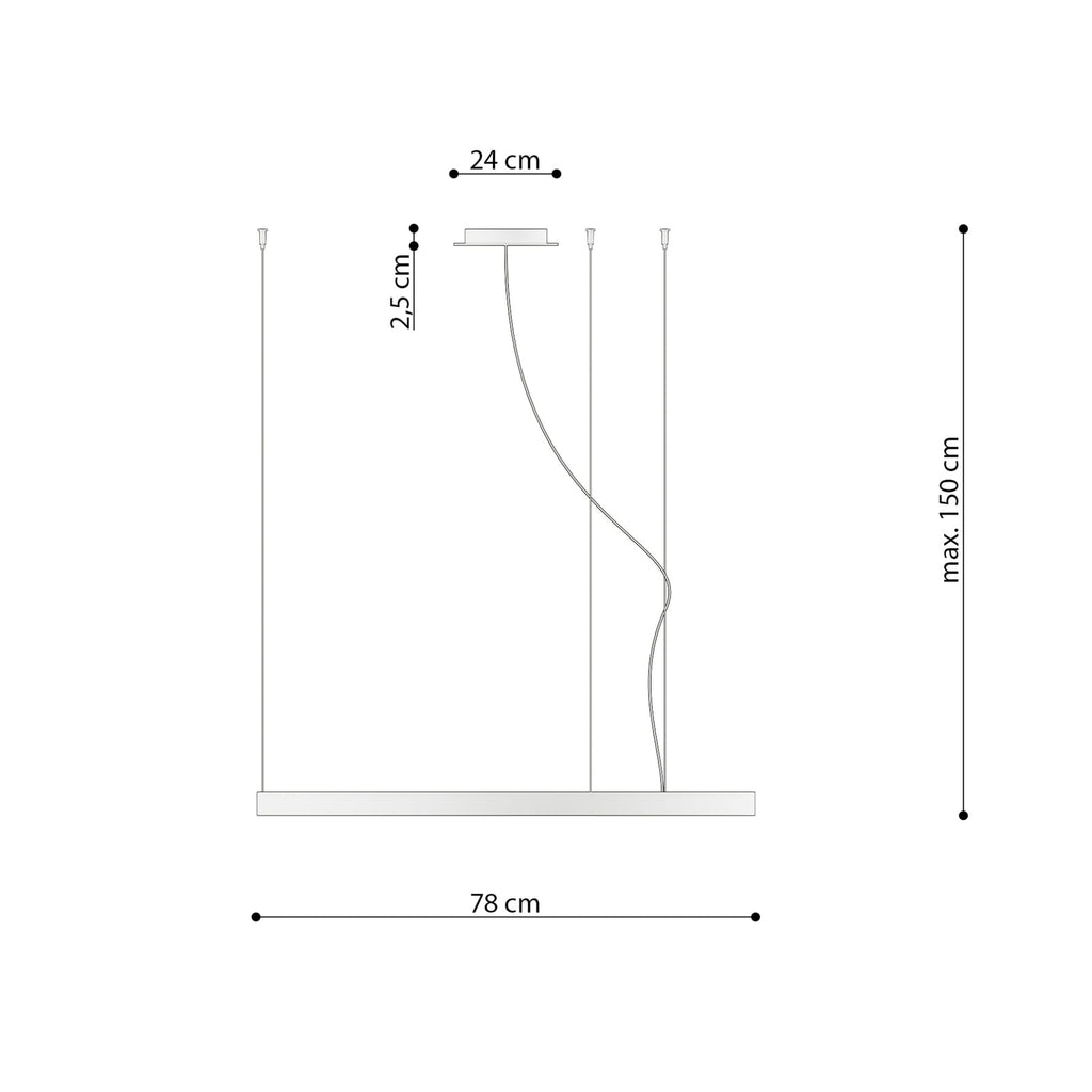 LED pendellampe Rio 78 hvit aluminium montert i rom
