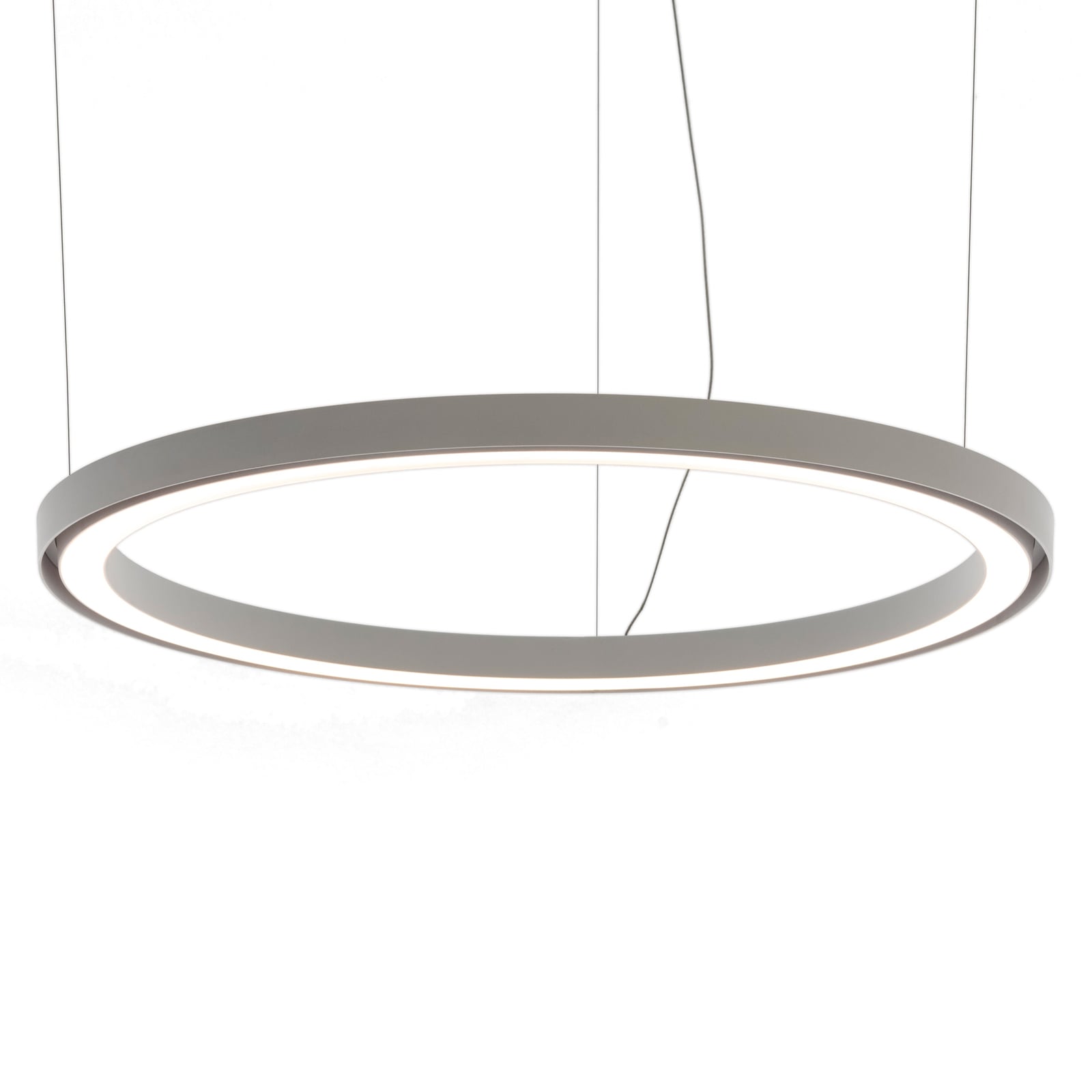 LED pendellampe Ripple ringformet hvit Ø90 cm forfra