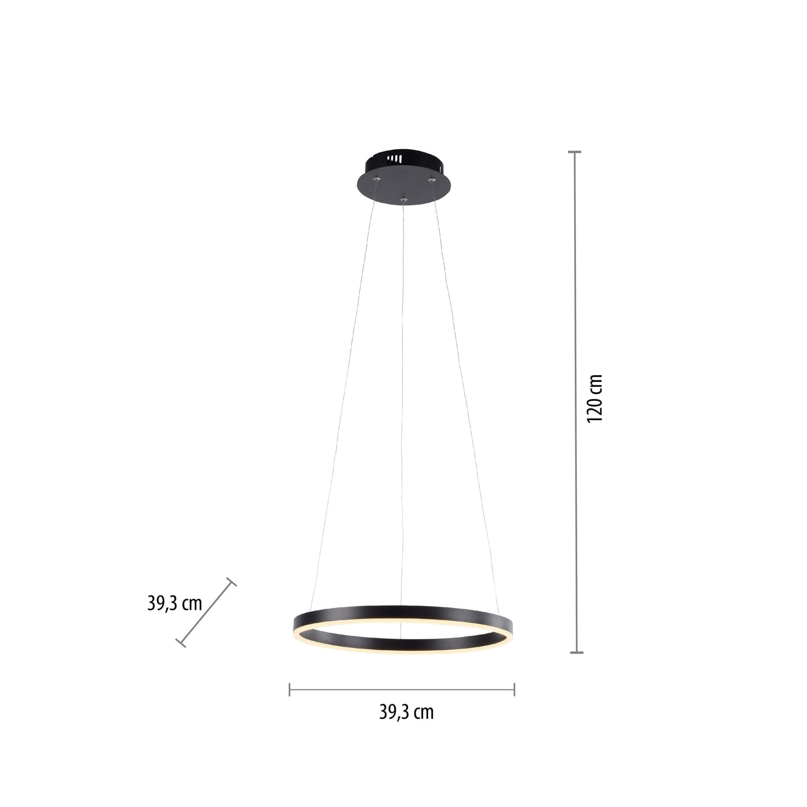 LED pendellampe Ritus dimbar antrasitt Ø39 cm nærbilde