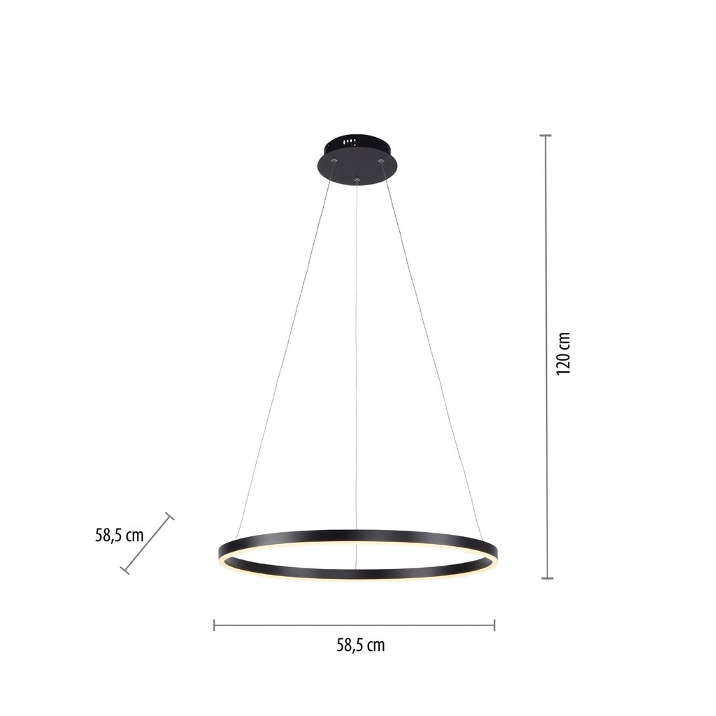 LED pendellampe Ritus dimbar antrasitt montert