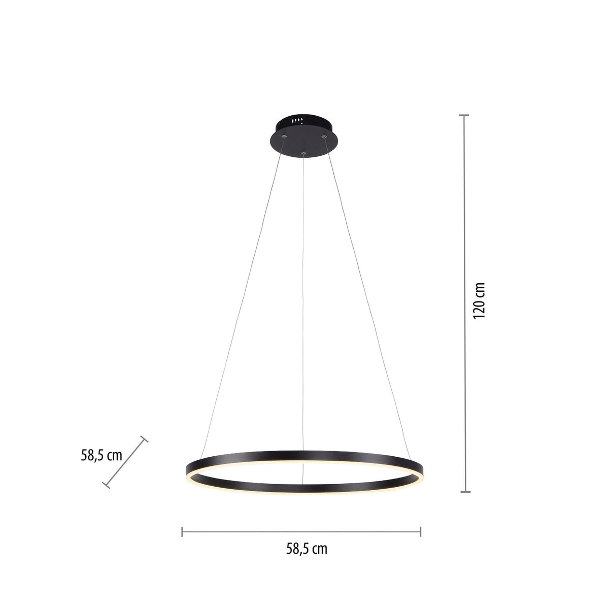 LED pendellampe Ritus dimbar antrasitt montert