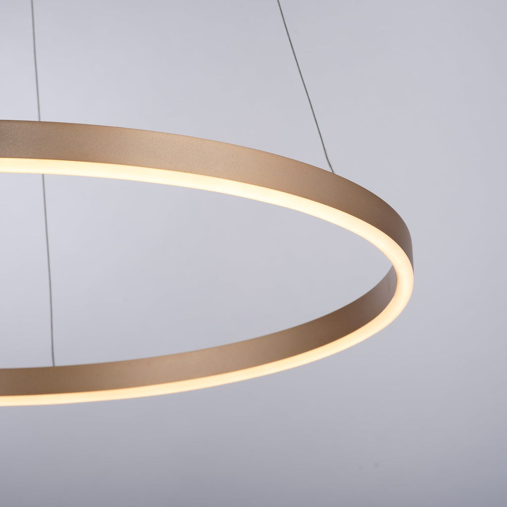 LED pendellampe Ritus matt messing dimbar Ø58,5 cm montert i tak
