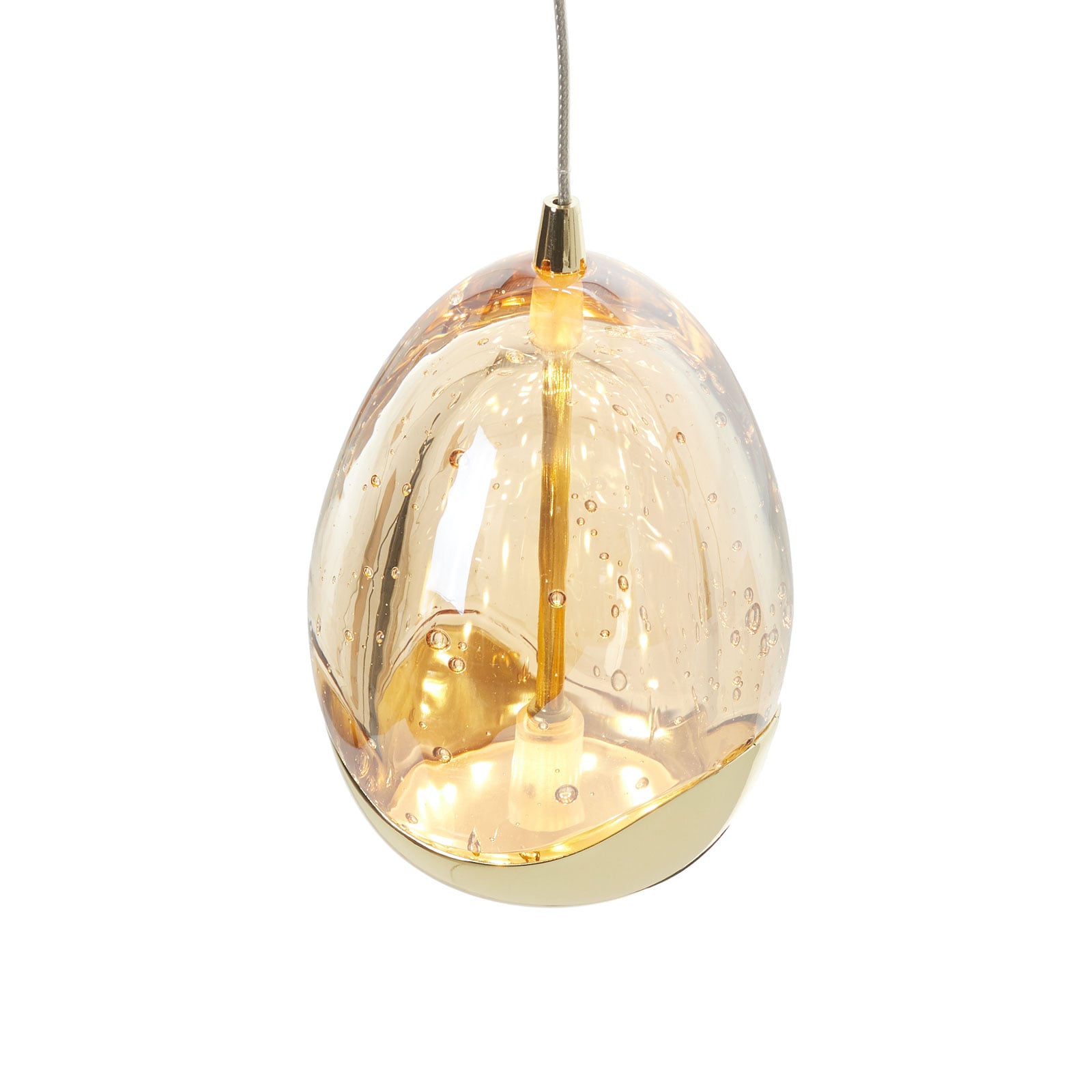 LED pendellampe Rocio glass gull amber forfra