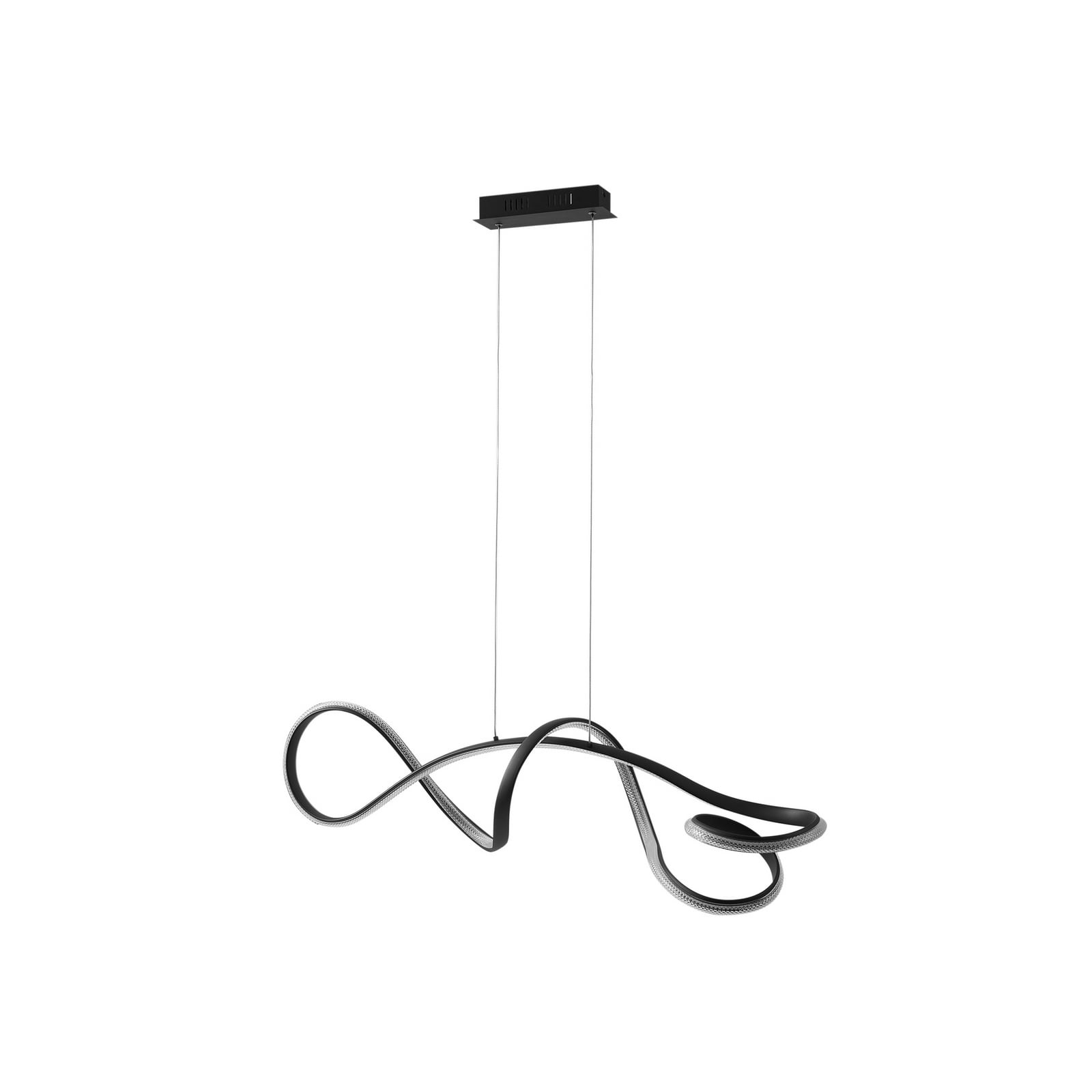 LED pendellampe Rodado svart aluminium 110 cm montert i rom