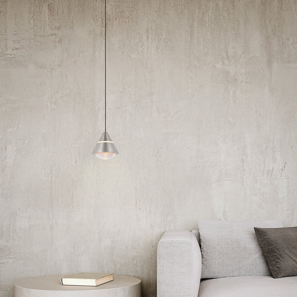 LED pendellampe Romeo matt nikkel metall bakside