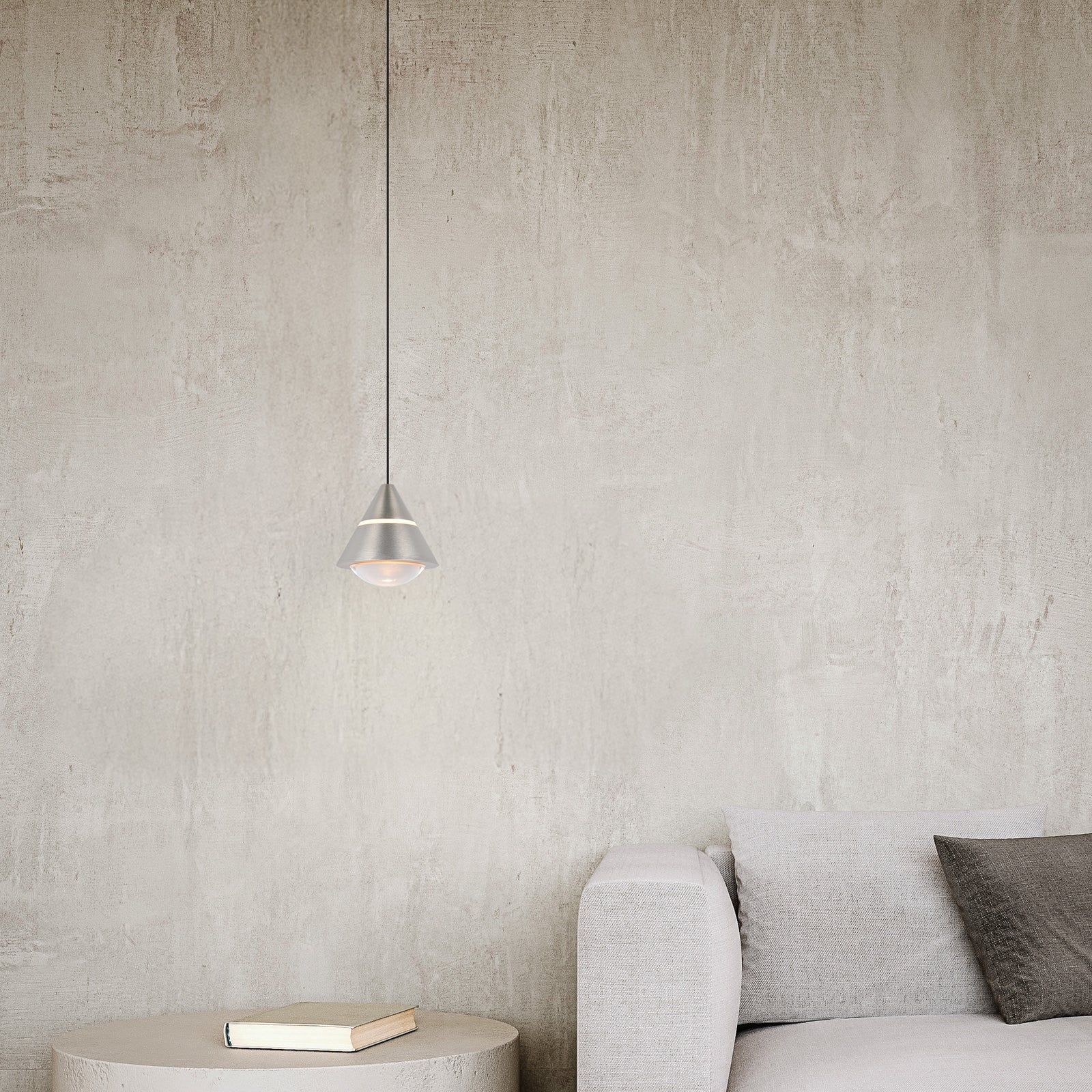 LED pendellampe Romeo matt nikkel metall bakside
