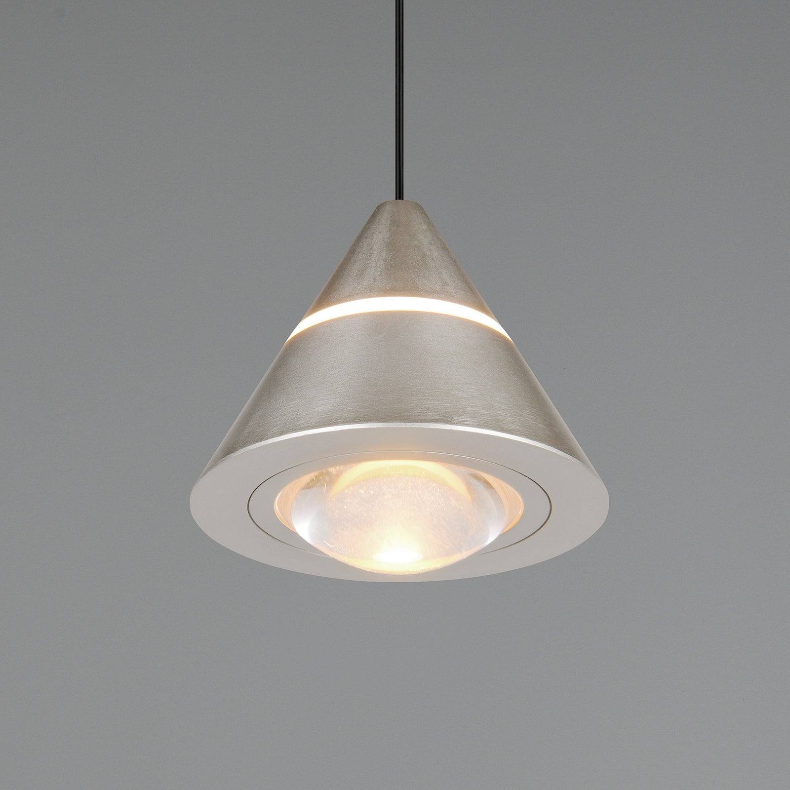 LED pendellampe Romeo matt nikkel metall nærbilde